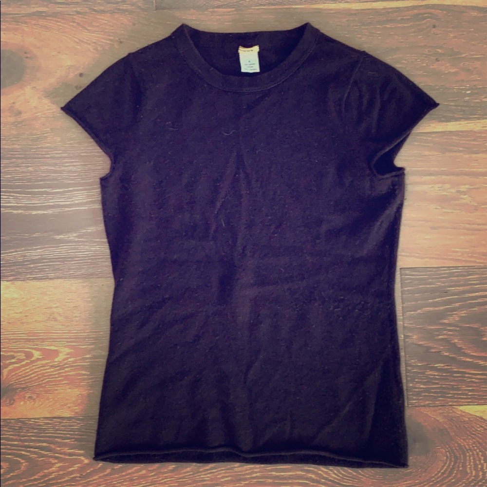 Jctew cashmere crew neck cap sleeve sweater